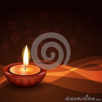 Stylish diwali diya background Vector Illustration