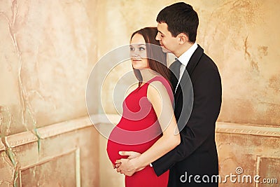 Stylish elegant young couple waiting a baby Stock Photo