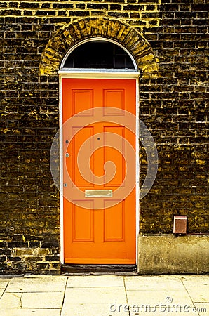 Stylish entrance to a residential building, Stock Photo