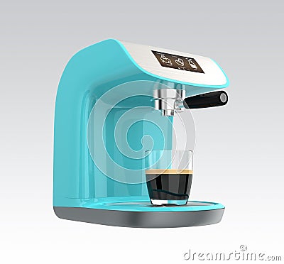 Stylish espresso coffee machine with touch screen Stock Photo