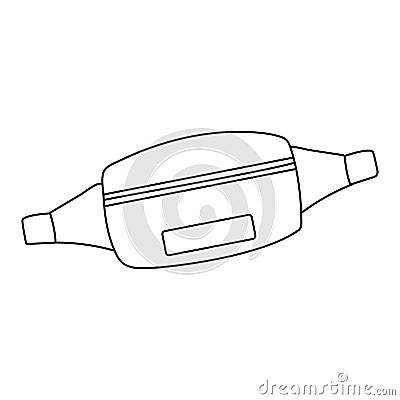 Stylish fanny pack design on display without color or texture, showcasing functional style Vector Illustration