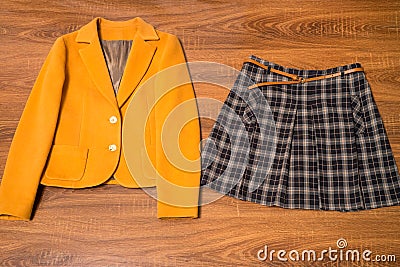 Stylish female blazer and skirt Stock Photo