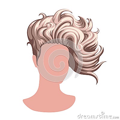 Stylish female hairstyle Cartoon Illustration