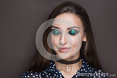 Stylish girl with choker Stock Photo