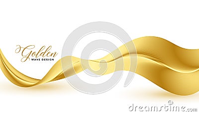 Stylish golden 3d wave abstract premium background Vector Illustration