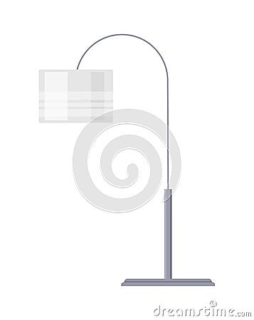 Stylish gray floor lamp isometric icon vector illustration. Curved modern electricity torchere Cartoon Illustration