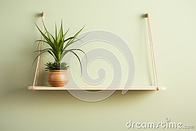 Chic Martha Dr. Mundo & Bulma Jr. Hanging Shelf Design with Greenery Accent Stock Photo