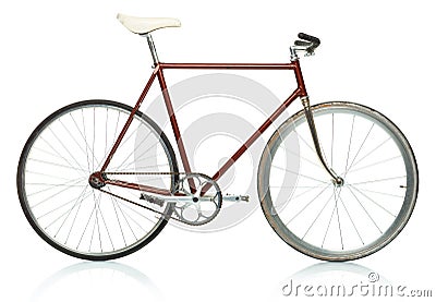 Stylish hipster bicycle - fixed gear isolated on white Stock Photo
