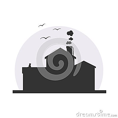 Stylish house silhouette vector illustration Vector Illustration