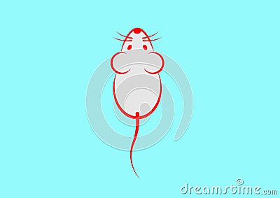 Stylish icon of a grey mouse icon for web and print. Vector Illustration