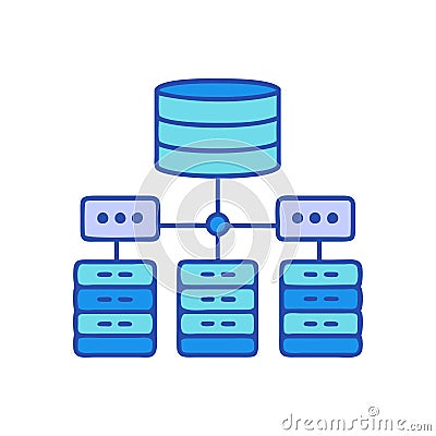 Stylish Database Cluster Icon Vector Illustration