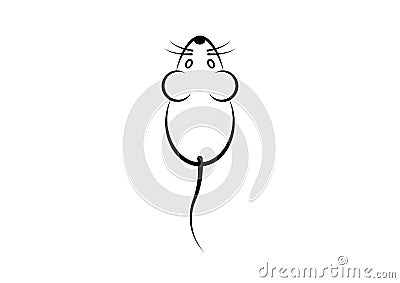 Stylish icon of a white mouse icon for web and print. Minimalistic symbol of the home of a rodent mouse Vector Illustration