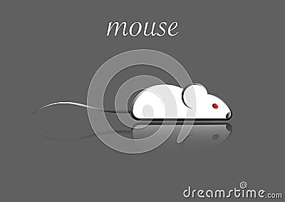 Stylish icon of a white mouse icone for background and print. Vector Illustration