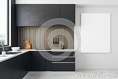 Stylish kitchen with copyspace Stock Photo