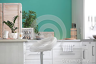 Stylish kitchen interior setting Idea for home design Stock Photo