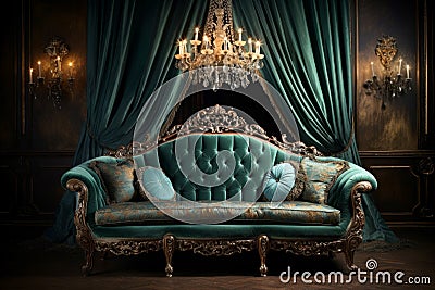 Stylish Luxury room antique. Generate Ai Stock Photo