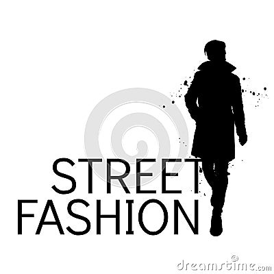Stylish man in a coat and trousers. Vector illustration. Fashion & Style. Clothes and accessories. Vector Illustration