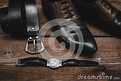 Stylish men`s accessories Stock Photo