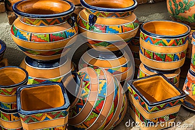 Stylish Mexican Pottery Stock Photo