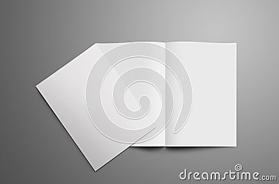 Stylish mockup with two blank A4, A5 bi-fold brochure with s Stock Photo