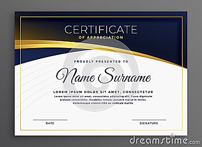 Stylish modern diploma certificate design Vector Illustration