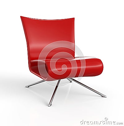 Stylish modern red chair Cartoon Illustration