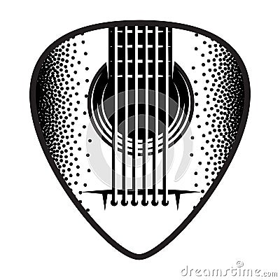 Stylish monochrome plectrum for guitar. Vector illustration Vector Illustration