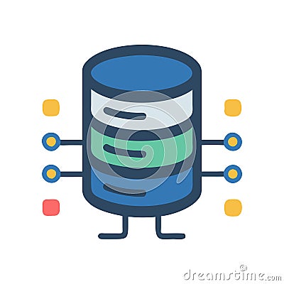 Stylish NoSQL Database Icon Design Vector Illustration