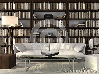 Stylish office and library Stock Photo