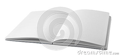 Stylish open notebook with blank sheets on white Stock Photo