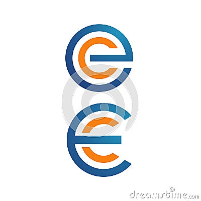 stylish overlapping initial C E Letter logo design vector graphic concept Vector Illustration