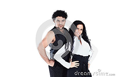 Portrait of a stylish pair of dancers on a white background Stock Photo