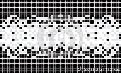 Stylish pattern of geometric shapes, black and white squares. Vector Illustration