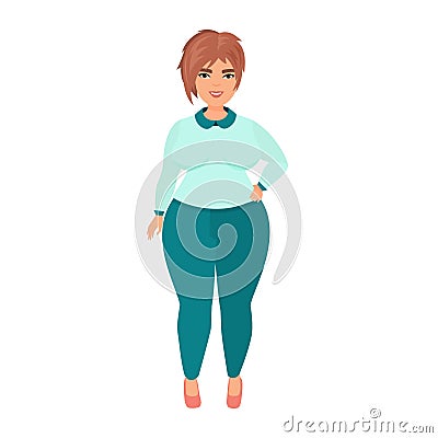 Stylish plus size woman Vector Illustration