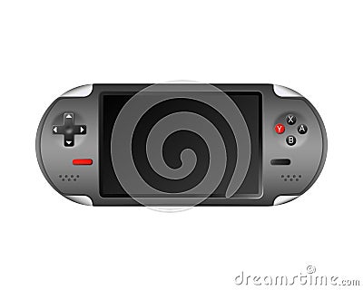 Stylish portable console with red buttons template Vector Illustration