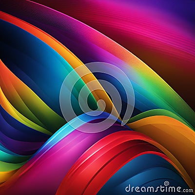 Stylish rainbow background and texture. Abstract Rainbow Curved Lines Waves on Multi Colored Distorted Rainbow Lines Stock Photo