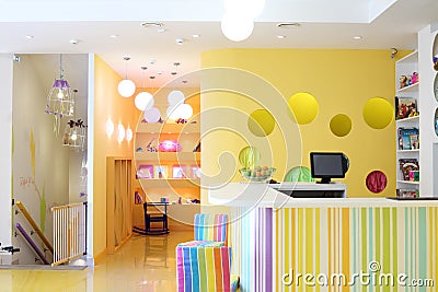 Stylish reception and kids room in cafe Anderson Editorial Stock Photo