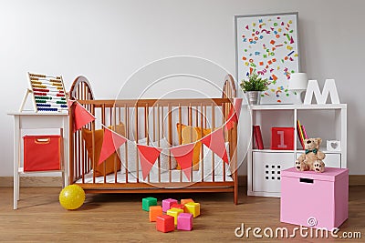 Stylish room for babygirl Stock Photo