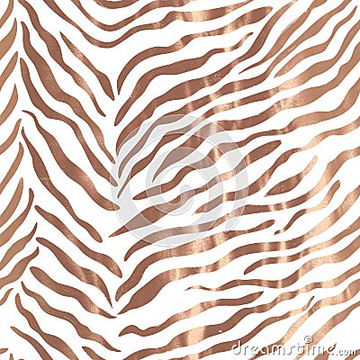 An Elegant Rose Gold Zebra Print Pattern Perfect for Creative and Stylish Designs in Fashion and Art Stock Photo