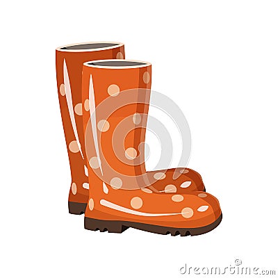 Stylish rubber boots icon, cartoon style Vector Illustration