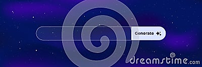 Stylish search bar with generate button and subtle starry theme Vector Illustration