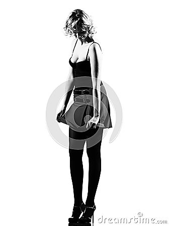 Stylish silhouette woman Stock Photo