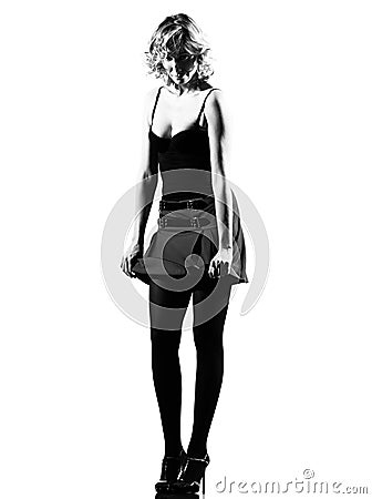 Stylish silhouette woman Stock Photo