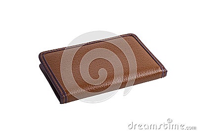 Stylish small wallet for money or banking cards solated on white Stock Photo