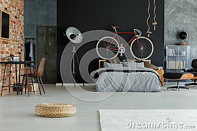 Stylish spacious bedroom Stock Photo