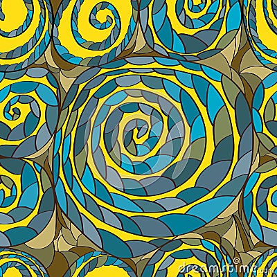 Stylish spiral draw seamless pattern Vector Illustration