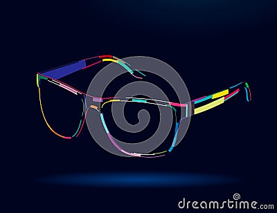 Stylish sunglasses, abstract, colorful drawing, digital graphics Vector Illustration