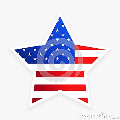 Stylish united states of america flag in star design style on white background Vector Illustration