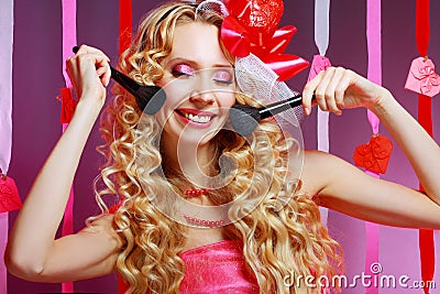 Stylish valentine woman Stock Photo