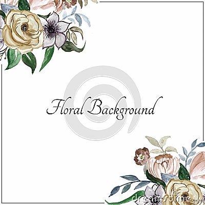 Stylish watercolor flower background Vector Illustration